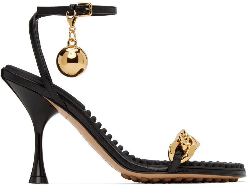 Bottega Veneta Outlet: heeled sandals for woman - Black  Bottega Veneta  heeled sandals 729765VBRR0 online at