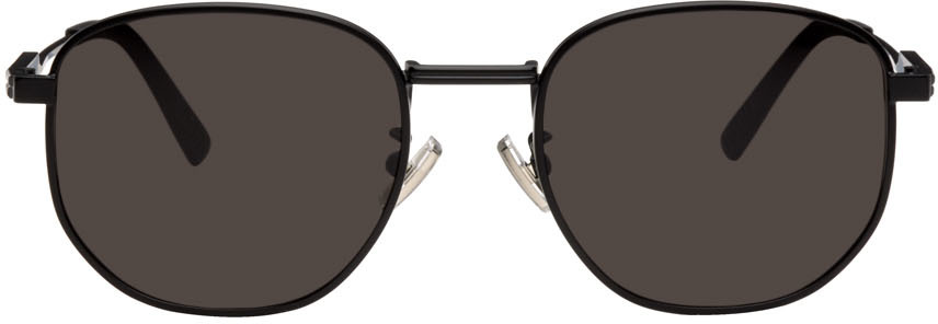 Bottega Veneta Black Round Sunglasses In 001 Black