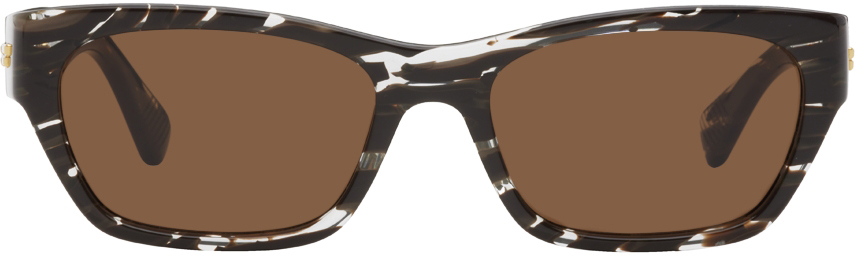 Bottega Veneta Brown Hybrid Zebra Sunglasses