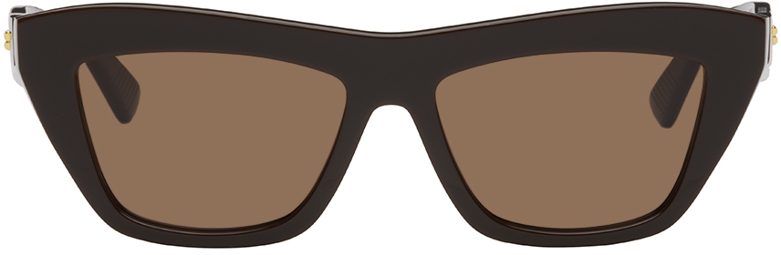 SSENSE Men Accessories Sunglasses Cat Eye Sunglasses Brown Cat-Eye Sunglasses 