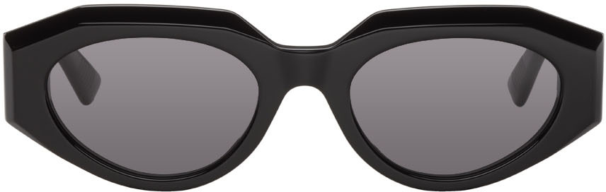 Bottega Veneta Black Oval Sunglasses
