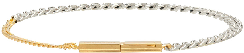 Bottega Veneta Silver & Gold ID Bracelet