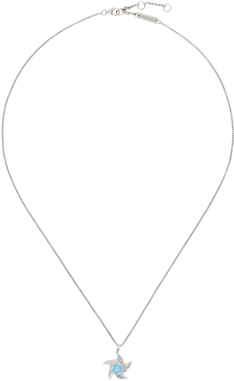 Silver & Blue Layer Necklace Ssense Uomo Accessori Gioielli Collane 