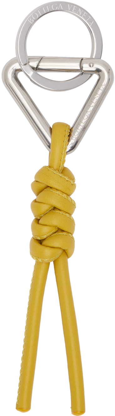 Bottega Veneta Yellow Braided Lambskin Keychain