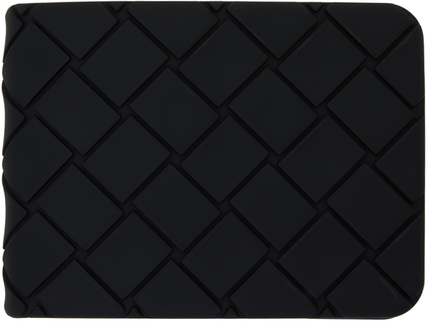 Bottega Veneta Black Rubber Bifold Wallet