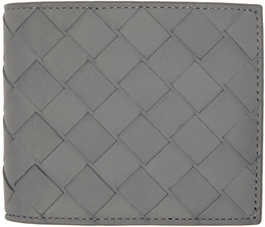 Bottega Veneta Gray & Blue Bi-Fold Wallet