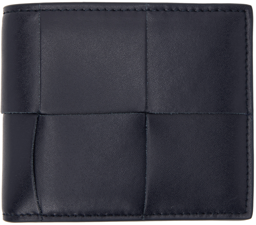 Bottega Veneta Cassette Intrecciato Full-grain Leather Bifold Wallet In Black