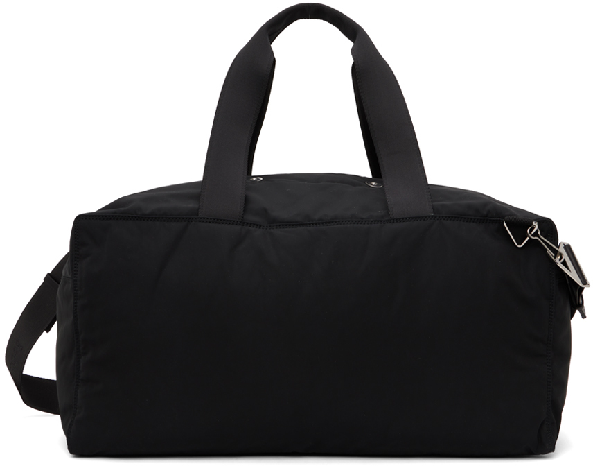 Bottega Veneta: Black Logo Duffle Bag | SSENSE UK