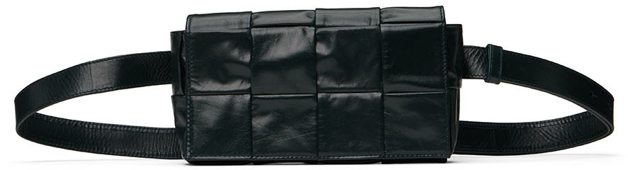 Bottega Veneta: Black Mini Cassette Belt Bag