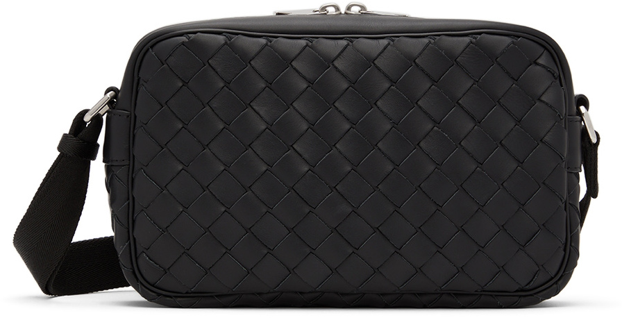 BOTTEGA VENETA, Intrecciato Messenger Bag - Black, $4,317, Bottega  Veneta's famous intrecciato desig…