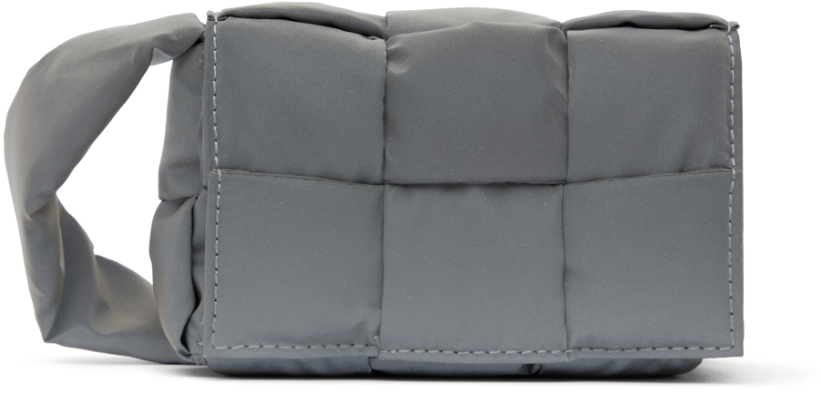 Gray Bottega Veneta Padded Tech Cassette Crossbody Bag, Bottega Veneta  snakeskin-effect crossbody bag