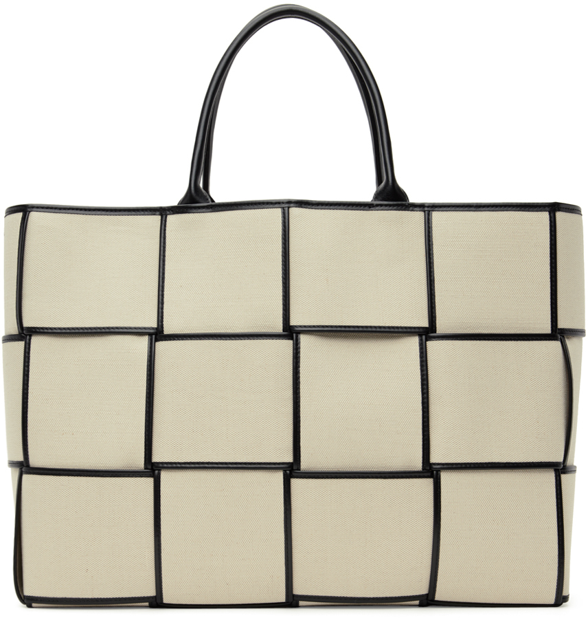 Bottega Veneta® Men's Large Arco Tote Bag in Beige / Black. Shop