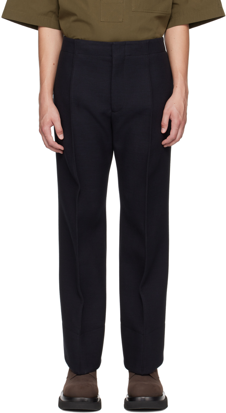 Black Curved Shape Trousers