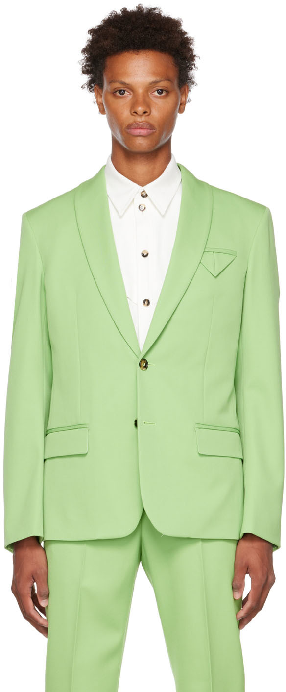Green Plain-Woven Blazer