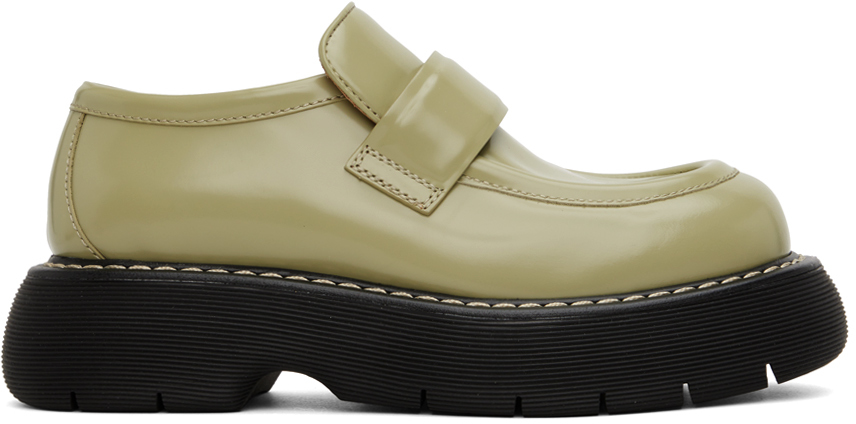 Bottega Veneta: Green Swell Loafers | SSENSE