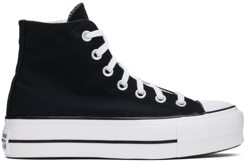 Black Chuck Taylor All Star Platform High-Top Sneakers by Converse on Sale