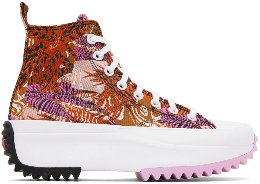 Converse Pink & Orange Run Star Hike Tropical Florals Sneakers