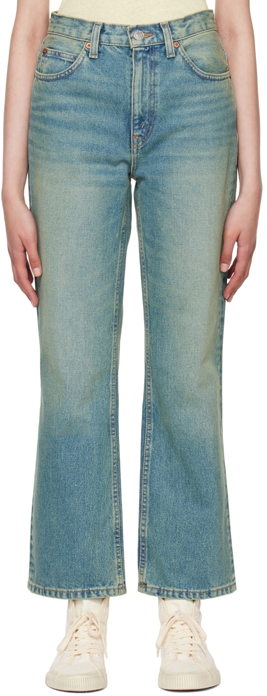 Blue 70s Loose Flare Jeans by Re/Done on Sale