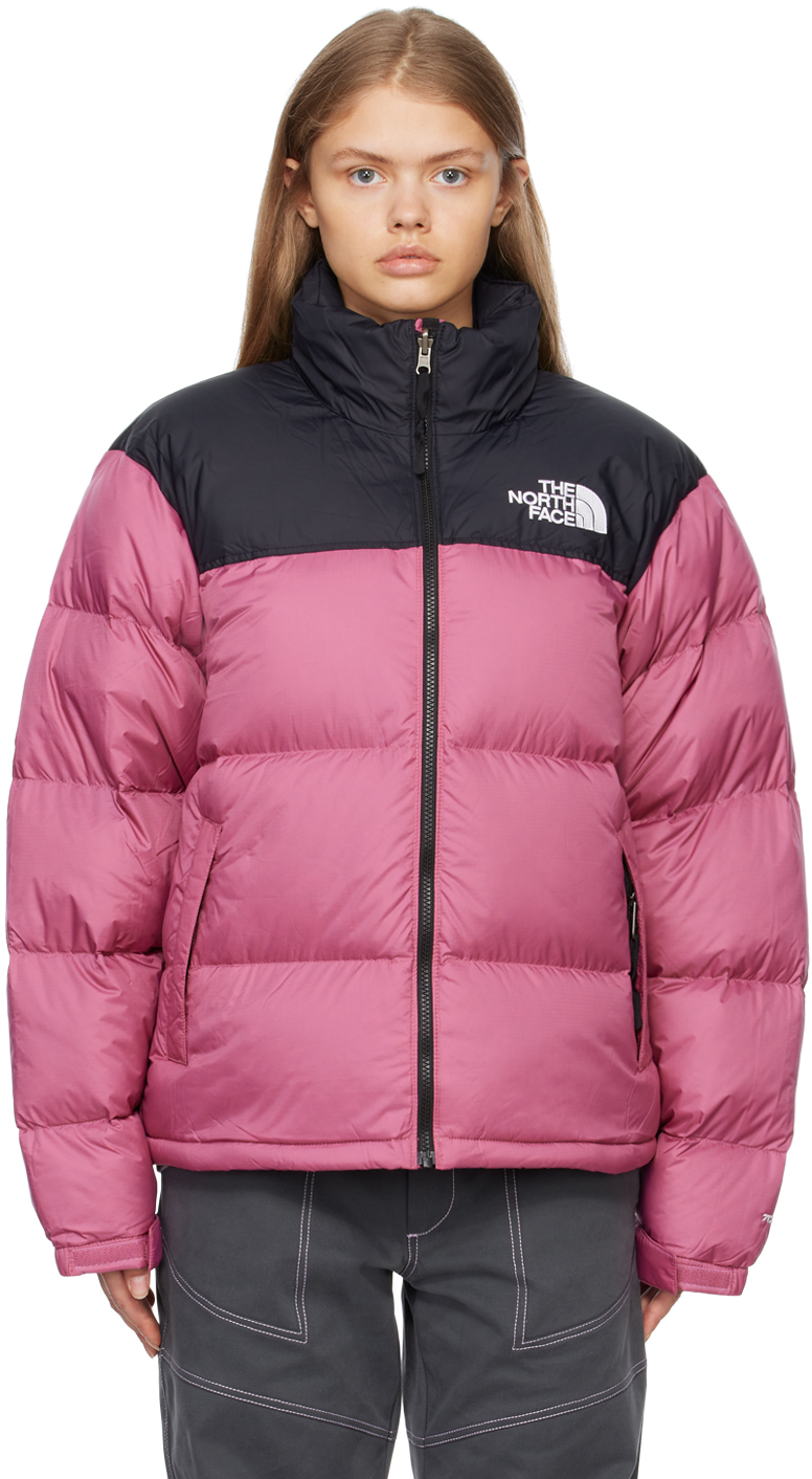 Pink north deals face puffa