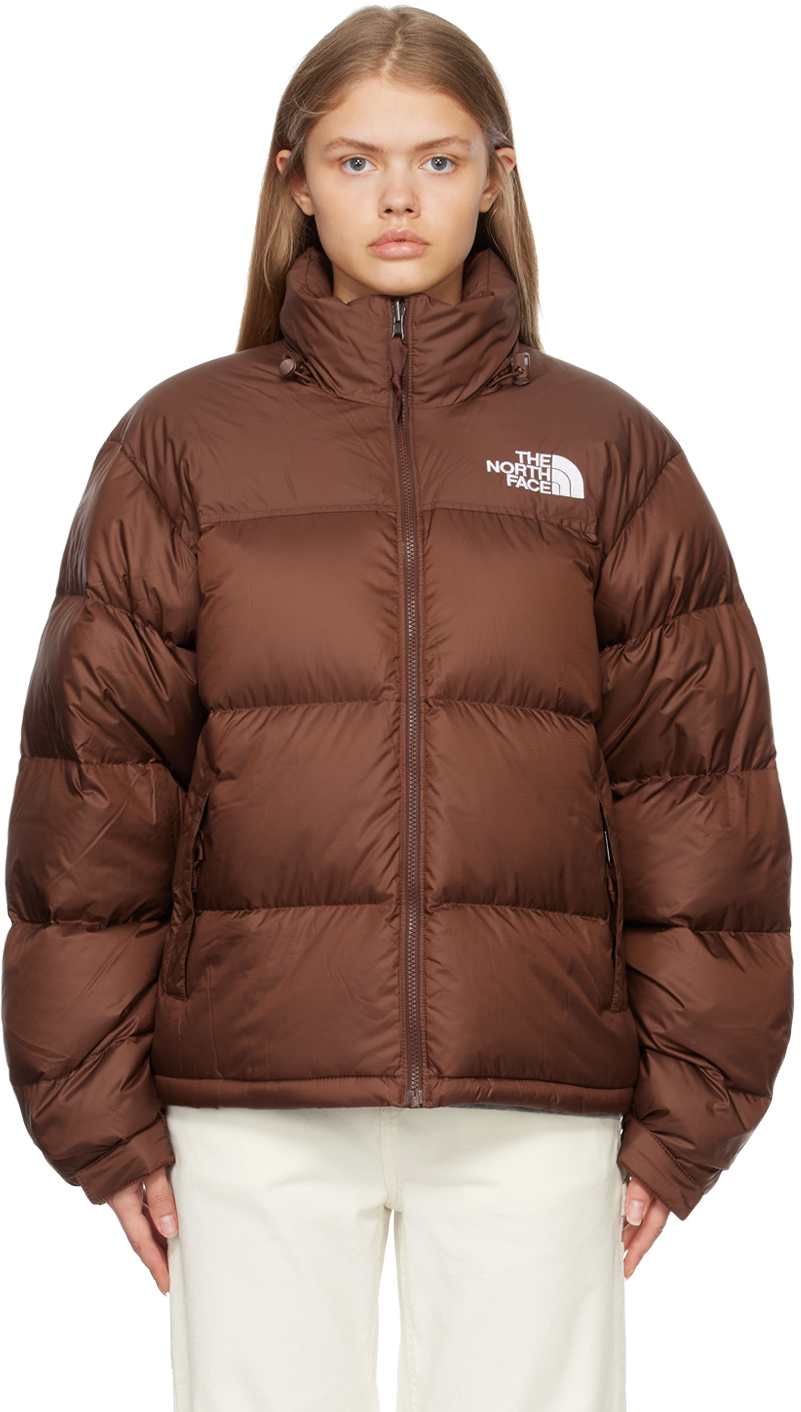 Nuptse north face jacket brown