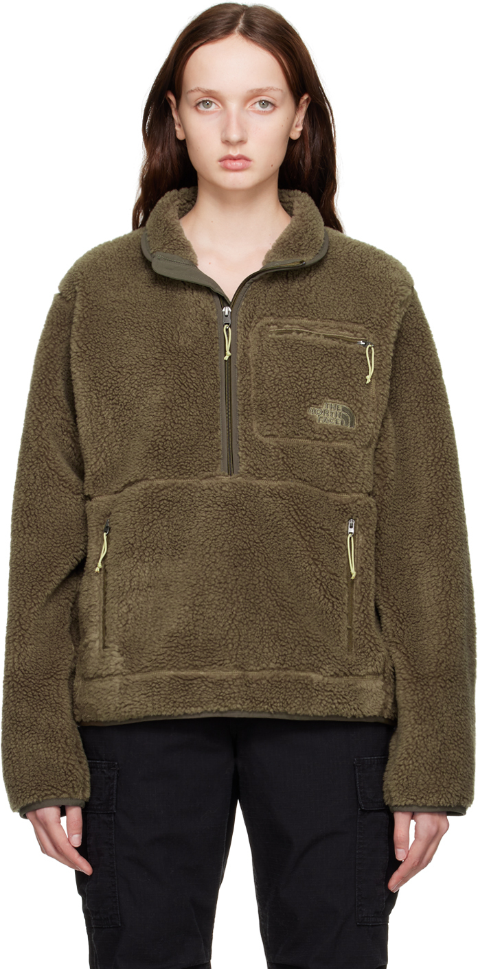 The North Face: Khaki Extreme Pile Sweatshirt | SSENSE Canada