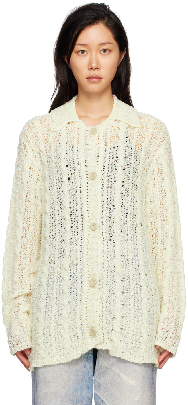 Our Legacy Sheer Cable Big Cardigan White | forum.iktva.sa