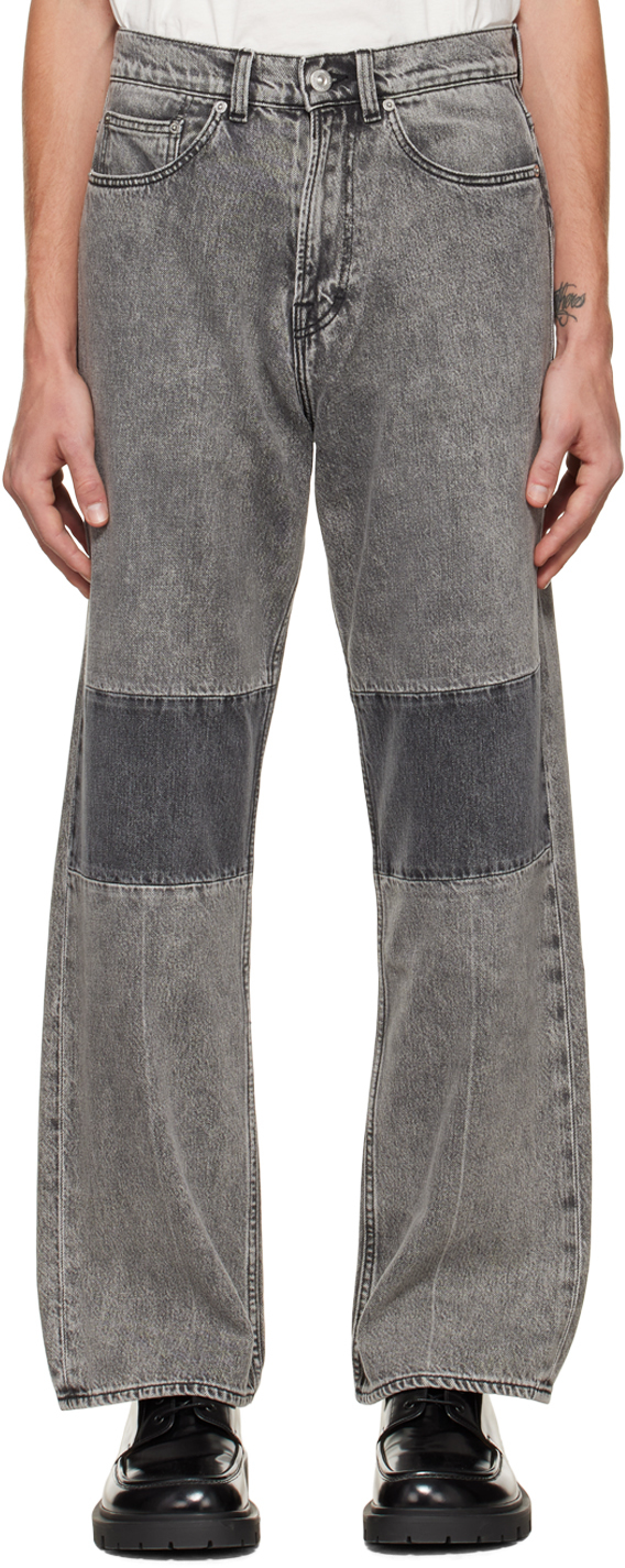 Black & Gray Extended Third Cut Jeans