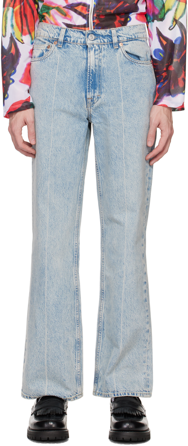 Shop Our Legacy Blue 70s Cut Jeans In Bleach Crease Denim