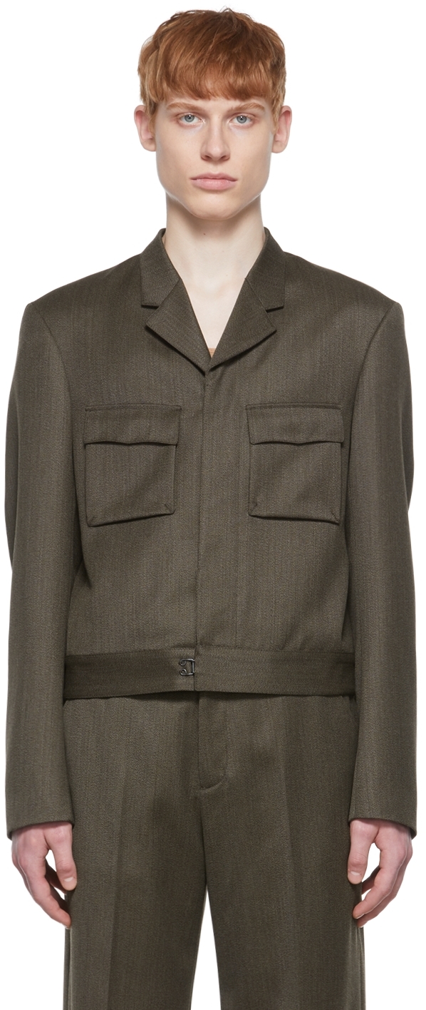 Our Legacy Ssense Exclusive Green Pioneer Blazer In Moss Green Micron Wo
