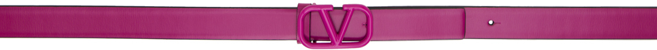 Valentino Garavani Pink Leather VLogo Belt