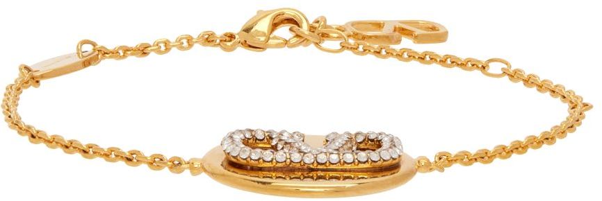 Valentino Garavani Gold VLogo Strass Bracelet