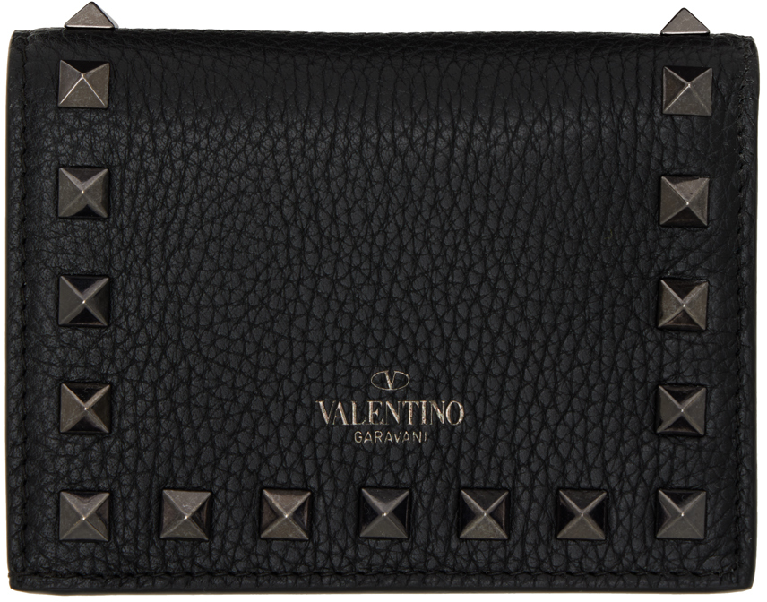 Valentino Garavani Black Rockstud Small Wallet