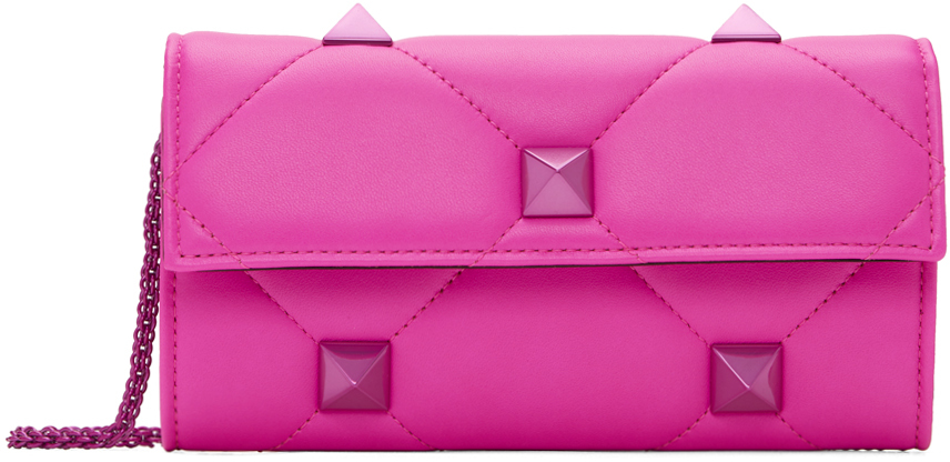 VALENTINO GARAVANI BORSA A SPALLA ROMAN STUD PICCOLA PINK PP