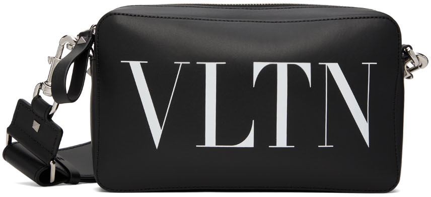 Black VLTN Messenger Bag SSENSE Men Accessories Bags Luggage 