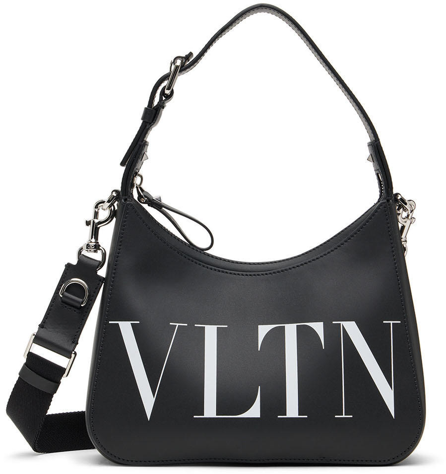 Valentino Garavani Black 'VLTN' Messenger Bag for Men