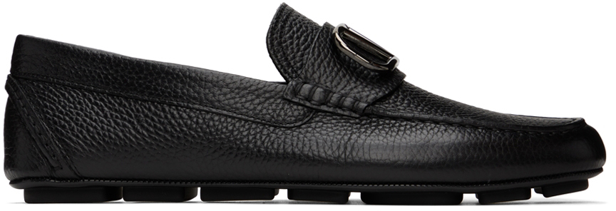 Black VLogo Driving Loafers