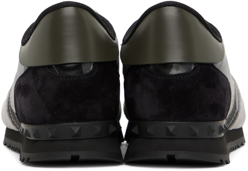 Valentino Multicolor Fabric And Nappa Leather Camouflage Sneakers In Ij7 Grigio-rutenio/p