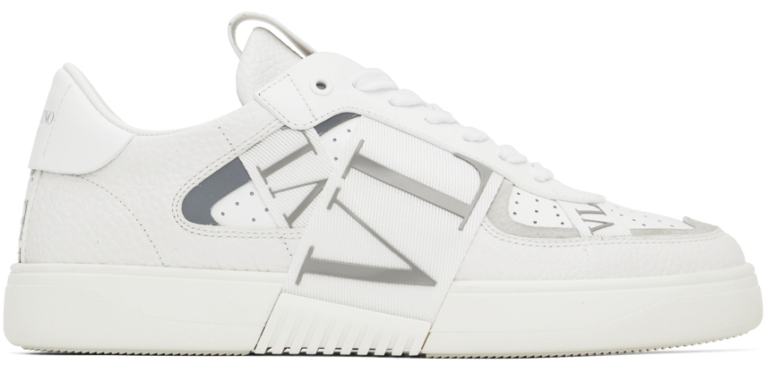 Shop Valentino White & Gray Vl7n Low-top Sneakers In 22e Bianco/bia-paste