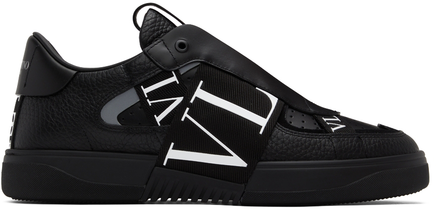 Valentino Garavani Black Vl7n Low-top Sneakers In 0no Nero/nero-bia/ne