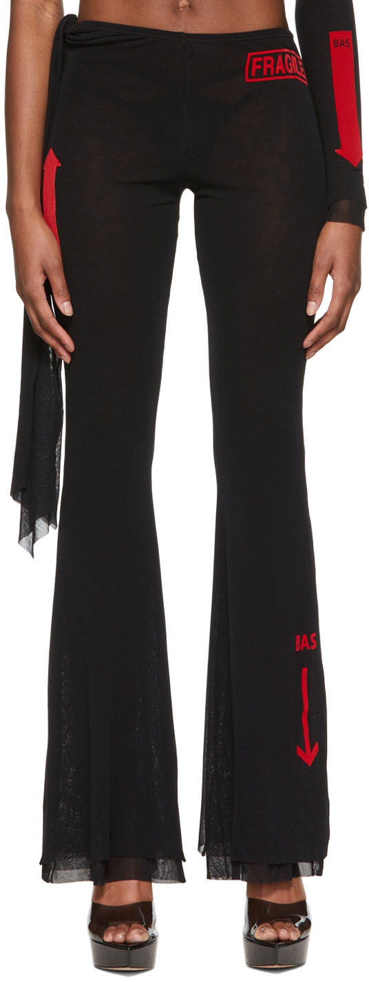 Jean Paul Gaultier Ssense Exclusive Black Tulle Lounge Pants In 90-multicolor