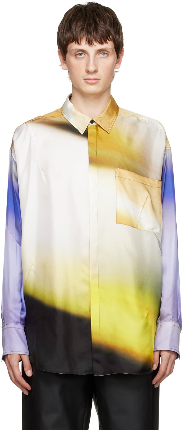 GAUCHERE Yellow & Blue Printed Shirt