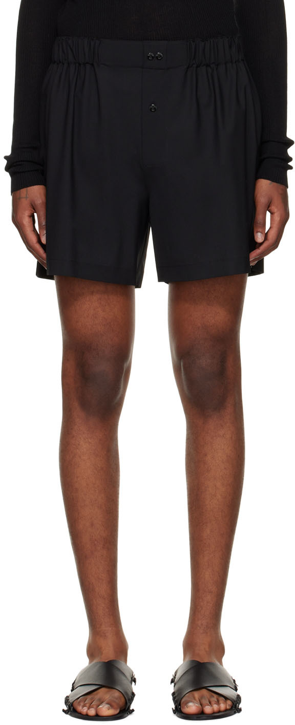 GAUCHERE Black Gathered Shorts