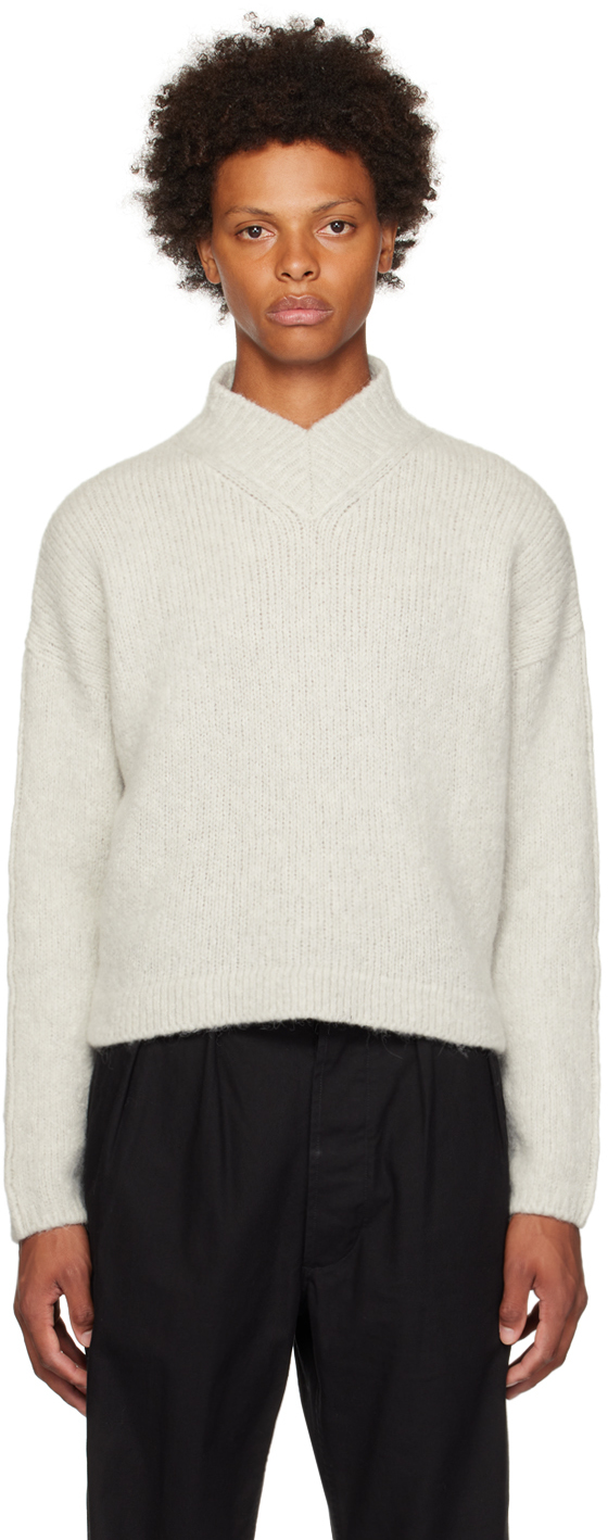 Gauchère Gray Cropped Sweater In Stone