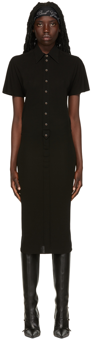 jean paul gaultier black 'the polo' dress