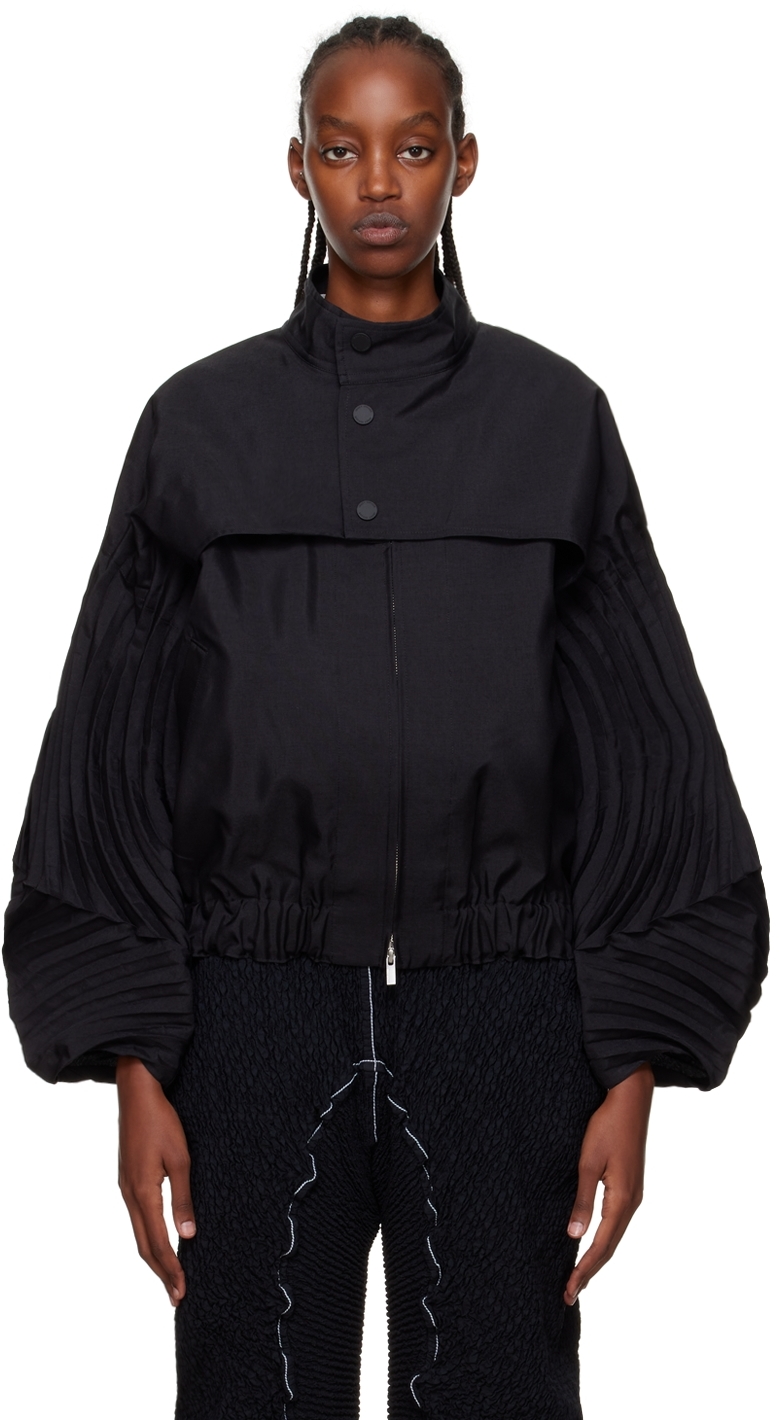 Issey Miyake: Black Pinnate Jacket | SSENSE UK