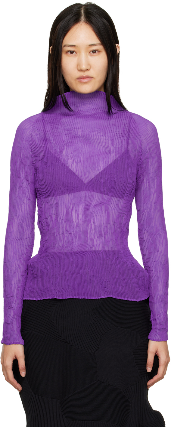 Issey Miyake: Purple Twist 2 Turtleneck | SSENSE