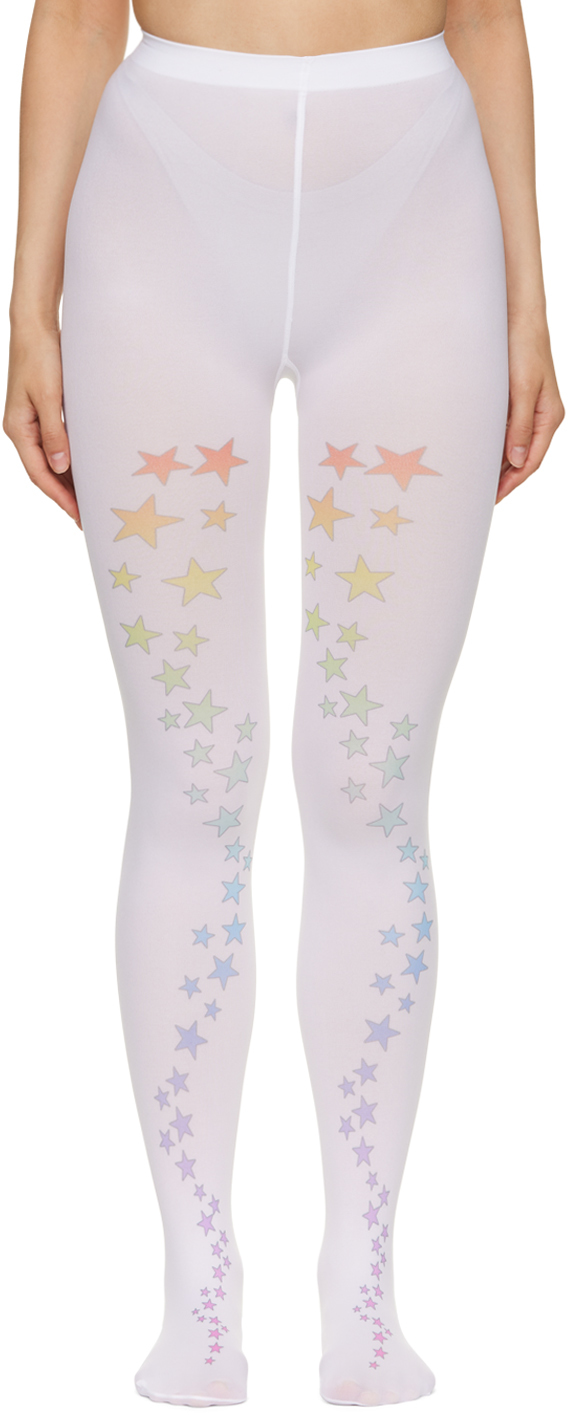 White Tattoo Tights by Praying on Sale