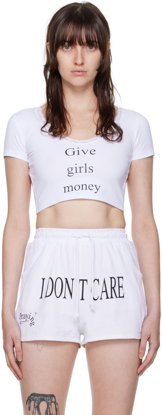 Praying White 'give Girls Money' T-shirt