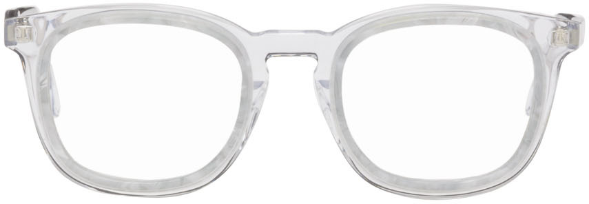 Illesteva Transparent Ace Glasses In Clear/jade Marble