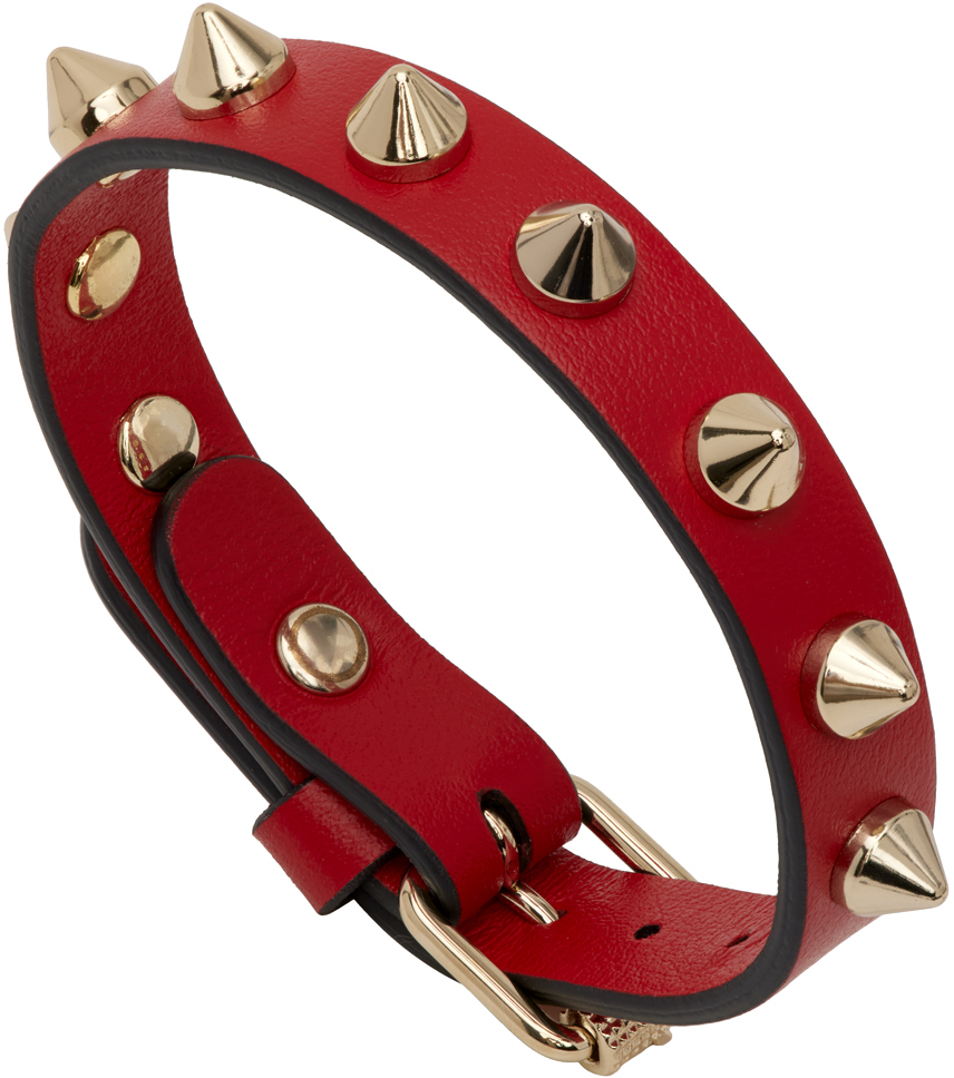 Christian Louboutin Red Loubilink Spike Bracelet